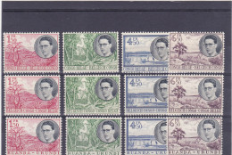 Flowers 1955 COB Belgisch Congo 329/36 + Ruanda Urundi 196/9 MNH - Nuevos