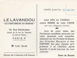 PUBLICITE LE LAVANDOU, LE PARFUMEUR DU MARAIS 19 RUE RAMBUTEAU PARIS COULEUR  REF 15674 - Advertising