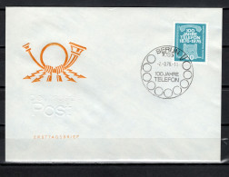 DDR 1976 Space, Telephone Centenary Stamp On FDC - Europa