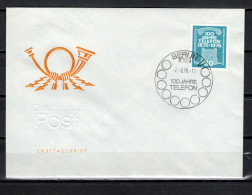 DDR 1976 Space, Telephone Centenary Stamp On FDC - Europe