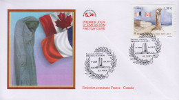 Enveloppe  FDC  1er  Jour    FRANCE     Mémorial  De  VIMY     Emission   Commune   Avec   Le   CANADA    2017 - 2010-2019