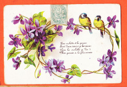 26995 / ⭐ Carte Gaufrée ◉ Violette Pensée Couronne Mesanges ◉ 1906 à Albert PUECH Brens Gaillac ◉ H-H Serie 710 - Sonstige & Ohne Zuordnung