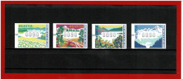 1996 - SUISSE - N° 11/14 - NEUFS** -  LES QUATRE SAISONS - PAYSAGES TYPIQUES -  COTE Y&T : 8.00 Euros - Automatic Stamps