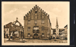 AK Hammelburg, Rathaus Mit Brunnen Und Kirche  - Hammelburg