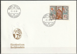 Lichtenstein 1979 Mi-Nr. 739 Weihnacht Auf Brief Stempel VADUZ 21.8.80 (d 4490 ) - Lettres & Documents