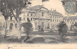 14-CAEN-HOTEL DE VILLE ET SQUARE-N°6027-F/0005 - Caen