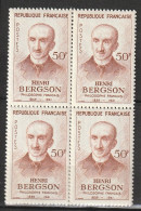 N° 1225 Centenaire De La Naissance Du Philosophe Bergeron: Beau Bloc De 4 Timbres Neuf - Unused Stamps