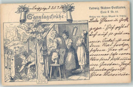 39417104 - Sonntagsfruehe Serie II Nr.11 Verlag Georg Wigand Kuenstlerkarte - Richter, Ludwig