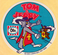 TOM & JERRY En Mousquetaires. RARE Autocollant PUB OLA 1967 MGM. COLLECTION ! - Stickers