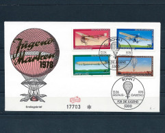 ALEMANIA 1978. Primer Día Circulación. Ballonfahrt Mi 964-67,YT 811-14,SG 1856-59,Sc B549-B552. GERMANY FDC - 1971-1980