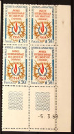 Timbre TAAF BLOC DE 4 Coin Daté, N°27, Sans Charnière, Année Internationale Des Droits De L'Homme - Unused Stamps