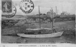 SAINT-VAAST-la-HOUGUE - Le Port De L'Ile Tatihou - Bateau à Quai - Animé - RARE - Saint Vaast La Hougue