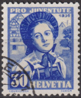 1936 Schweiz / Pro Juventute ° Zum:CH J80, Mi:CH 309, Yt:CH 301, Frauentrachten, Zürcherin - Used Stamps