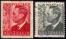 1950 - AUSTRALIA - REY JORGE VI - YVERT 173,173C - Gebruikt