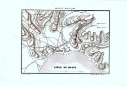 GRAVURE 19ème FRANCE MILITAIRE SIEGE DE ROSES CATALOGNE - Sonstige & Ohne Zuordnung