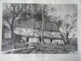 GRAVURE SUR BOIS 19è PREMIER TEMPLE A LORILLARD MEXIQUE - Sonstige & Ohne Zuordnung