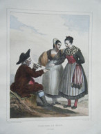 LITHOGRAPHIE GOUACHEE GOMMEE DE DEVERIA 19è COSTUME DE BALE SUISSE - Otros & Sin Clasificación