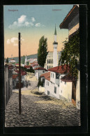 AK Sarajevo, Alifakovac, Strassenpartie, Minarett  - Bosnien-Herzegowina