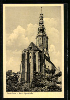 AK Schweidnitz, Kath. Pfarrkirche, Rückansicht  - Schlesien