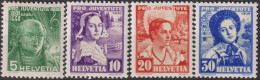 1936 Schweiz / Pro Juventute ** Zum:CH J77-J80, Mi:CH 306-309, Yt:CH 298-301, Frauentrachten, Hans Georg Nägeli - Unused Stamps