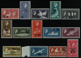 Süd-Georgien 1971 - Mi-Nr. 25-38 ** - MNH - Freimarken - Fauna (III) - Georgias Del Sur (Islas)