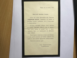 Joseph Dochy *1900 Ardooie +1959 Brugge Priester Leraar Wijsbegeerte En Letteren Mouscron Blankenberge Kanunnik Kathedra - Décès