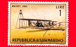 SAN MARINO - Usato - 1962 - Storia Dell'aeroplano -  Aerei - Fratelli Wright, 1904 - 1. L - Usados