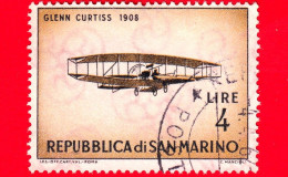 SAN MARINO - Usato - 1962 - Storia Dell'aeroplano -  Aerei - Glenn Curtiss, 1908 - 4. L - Gebruikt