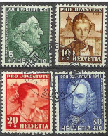 Schweiz Suisse Pro Juventute 1941: Zu 97-100 Mi 399-402 Yv 371-374 ⊙ ZÜRICH 7.XII.41 TAG DER BRIEFMARKE Zu CHF 12.00) - Oblitérés