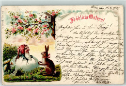 39183304 - Ostern Zwerg Schluepft Aus Dem Osterei , Hase , Vogelkasten AK - Fairy Tales, Popular Stories & Legends