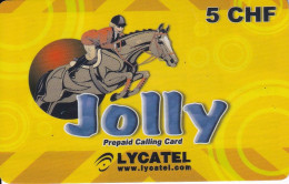 TARJETA DE SUIZA DE JOLLY DE UN CABALLO (HORSE) - Suiza