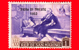 Nuovo - ML - SAN MARINO - 1952 - Fiera Di Trieste - Cristoforo Colombo E Carta D'America - 1 - Nuevos