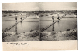 CPA  Stéréoscopique - 44 - LE CROISIC (Loire Atlantique) - 6. Les Marais Salants - LL - Stereoscope Cards