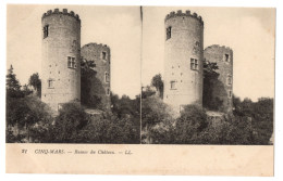 CPA  Stéréoscopique - 37- CINQ-MARS (Indre Et Loire) - 21. Ruines Du Château - LL - Stereoskopie