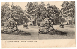 CPA  Stéréoscopique - 77 - FONTAINEBLEAU (Seine Et Marne) - 3. Croix De Franchard - LL - Stereoscope Cards