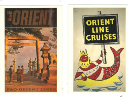 2 MORE POSTCARDS MARITIME ADVERTISING  ORIENT LINE PUBLISHED BY DRUMAHOE GRAPHICS - Werbepostkarten