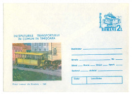 IP 84 - 96 Timisoara, TRANSPORT, Tramway With Horses - Stationery - Unused - 1984 - Entiers Postaux