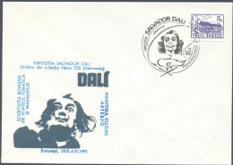 COV 03 - 485 SALVADOR  DALI, Romania - Cover - Used - 1991 - Otros & Sin Clasificación