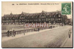 CPA Deauville Plage Fleurie Normandy Hotel Et Les Tennis - Deauville