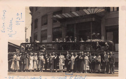 Italie - MILAN - Autobus Devant L'Hôtel O. Galli - Carte-Photo, écrit 1934 (2 Scans) Mlle Lacroix à Andelot-en-Montagne - Milano (Milan)