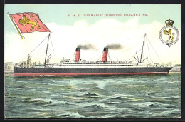 Künstler-AK Passagierschiff RMS Carmania (Turbine), Cunard Line  - Paquebots