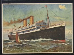 Künstler-AK Passagierschiff Karlsruhe Auf Der Fahrt Nach New York, Norddeutscher Lloyd  - Steamers
