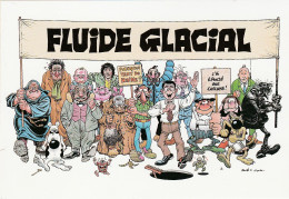 Solé RARE Autocollant PUB FLUIDE GLACIAL 1991 Avec Pastiches Héros BD Les Bidochons, Tintin, Soeur Marie-Thérèse, Etc. - Autocolantes