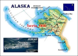 Alaska Map United States New Postcard * Carte Geographique * Landkarte - Andere & Zonder Classificatie