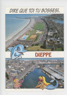 Dieppe Multivues Cp Vierge N°1856 Estel Humour Chaunu Illustrateur "dire Que Toi Tu Bosses" Sirène Dauphin Bouée Canard - Dieppe