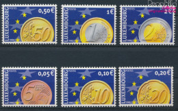 Luxemburg 1544-1549 (kompl.Ausg.) Postfrisch 2001 Euro-Münzen (10368798 - Ungebraucht