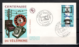 New Caledonia 1976 Space, Telephone Centenary Stamp On FDC - Ozeanien