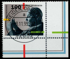 BRD 1995 Nr 1827 Zentrisch Gestempelt ECKE-URE X767AD6 - Usati