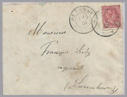 LUXEMBOURG - PETANGE 1904 10c Adolphe - T32 (dbl Circle Cds) Sole Domestic Use - 1895 Adolphe De Profil