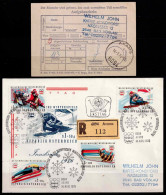Reko  FDC " XII Olymp. Winterspiele Innsbruck  "  6100 Axams ( Mit Aufgabeschein ) Vom 14.3.1975 - ANK 1498 - 1501 - Lettres & Documents